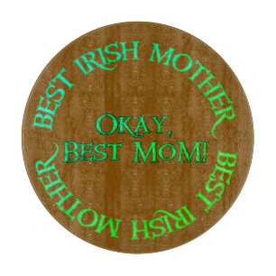 Best Irish Mother brown glass round cutting board