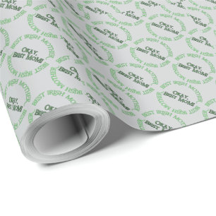 Best Irish Mother gray matte wrapping paper