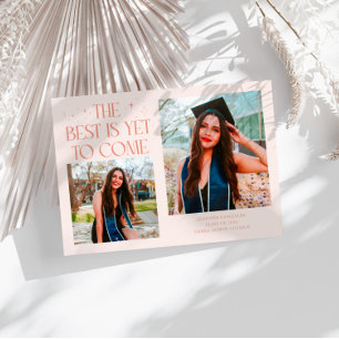Best Is Yet To Come Peach Grad Photo Announcement