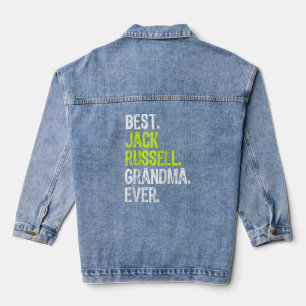 Best Jack Russell Grandma Ever Dog Raglan  Denim Jacket