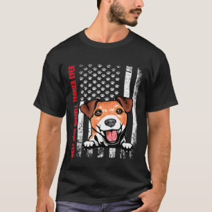 Best Jack Russell Terrier Ever Usa Flag Dog Dad T-Shirt