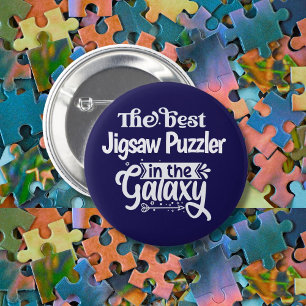Best Jigsaw Puzzler jigsaws fan puzzle gift 6 Cm Round Badge