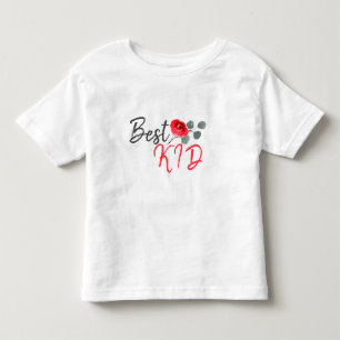 Best Kid Red Rose Watercolor Mother`s Day Toddler T-Shirt