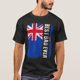 Best Kiwi Dad Ever New Zealand Flag Father's Day T-Shirt