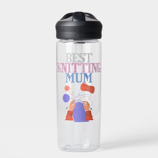 Best knitting mum 01 water bottle (Front)