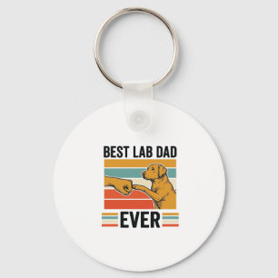Best Lab Dad Ever Labrador Vintage T-Shirt Design_ Key Ring