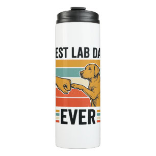 Best Lab Dad Ever Labrador Vintage T-Shirt Design_ Thermal Tumbler