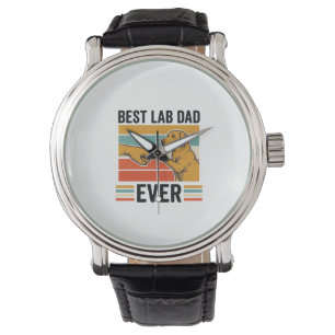 Best Lab Dad Ever Labrador Vintage T-Shirt Design_ Watch