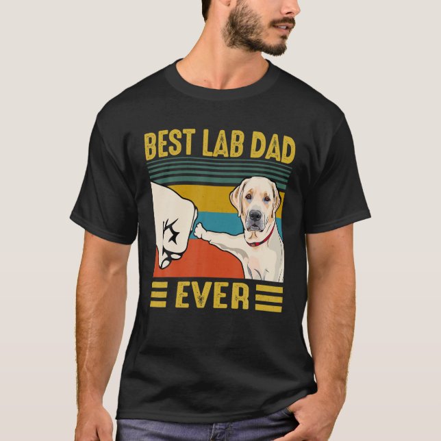 Best Lab Dad Ever Retro Vintage T-Shirt (Front)