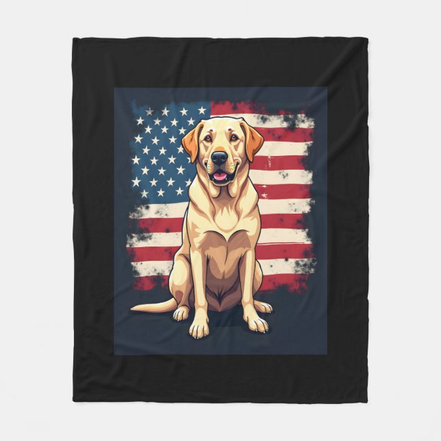 Best Labrador For Men Women Yellow Lab Dog Retriev Fleece Blanket (Front)