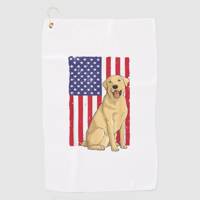 Best Labrador For Men Women Yellow Lab Dog Retriev Golf Towel (Front)