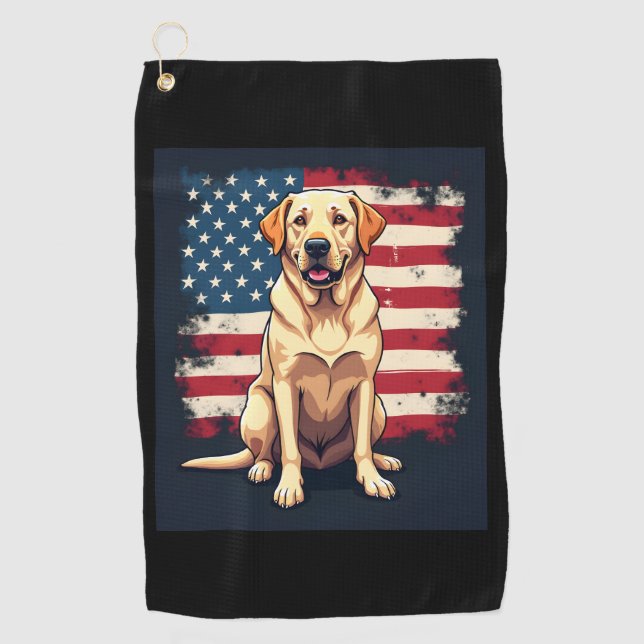 Best Labrador For Men Women Yellow Lab Dog Retriev Golf Towel (Front)