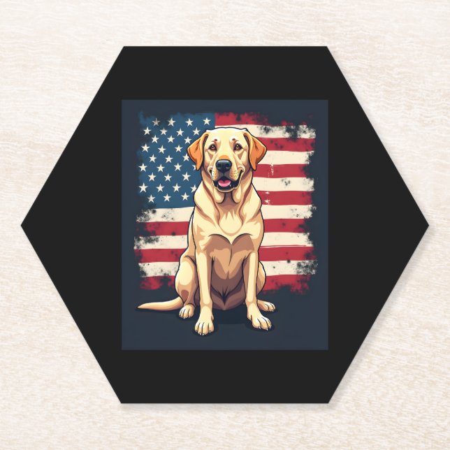 Best Labrador For Men Women Yellow Lab Dog Retriev Paper Coaster (Front)