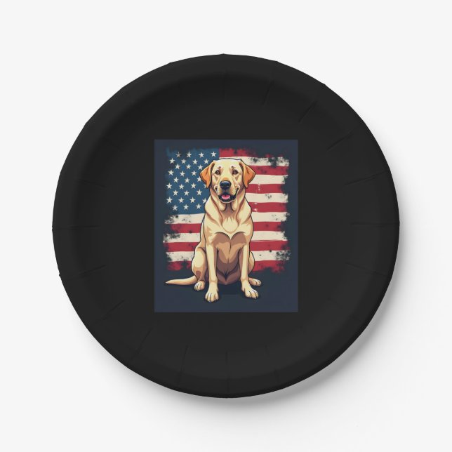 Best Labrador For Men Women Yellow Lab Dog Retriev Paper Plate (Front)