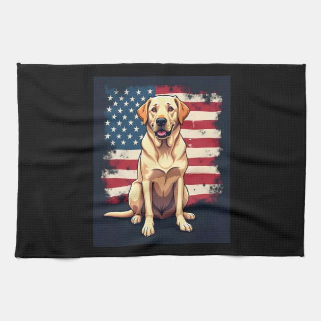 Best Labrador For Men Women Yellow Lab Dog Retriev Tea Towel (Horizontal)