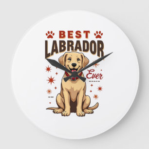 Best Labrador Parent Ever Vintage Labrador Retriev Large Clock