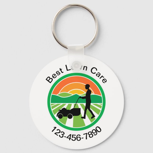Best Lawn Care Service Promotional Keychains (Front)