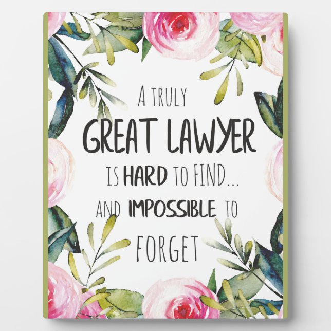Best lawyer Gift Great Giftidea for Lawyers Quote Plaque (Front)