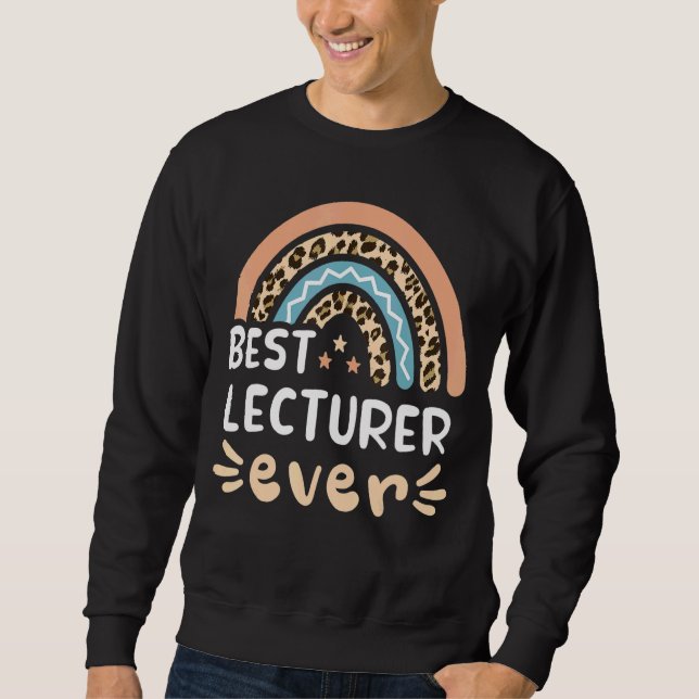 Best Lecturer Ever Leopard Rainbow Mum Sweatshirt (Front)