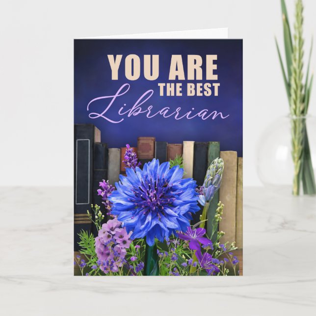 Best Librarian Vintage Book Theme Card (Front)