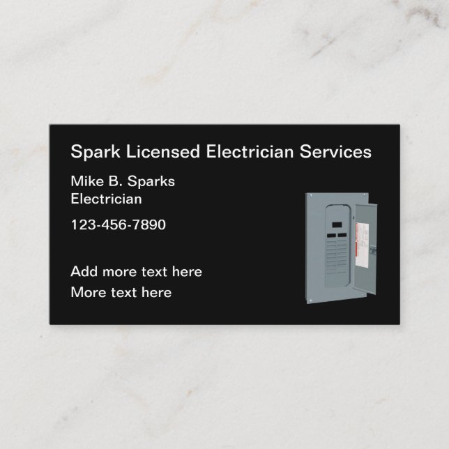 Best Licensed Electrician Business Cards (Front)