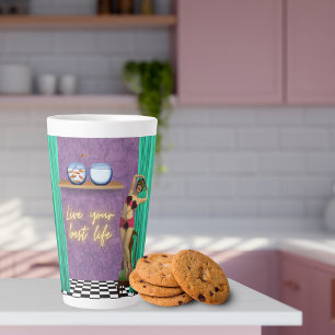 Best Life Funky Vintage Kitsch  Latte Mug