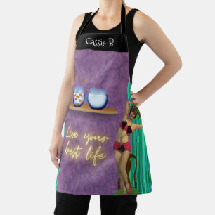 Best Life Funky Vintage Kitsch Personalised Apron