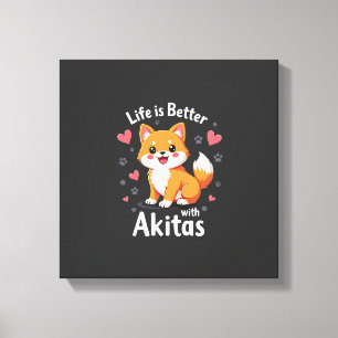 Best life with Akita Tank Top Canvas Print
