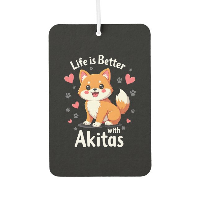 Best life with Akita Tank Top Car Air Freshener (Front)