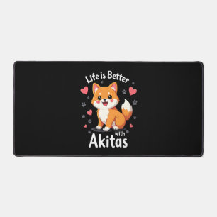 Best life with Akita Tank Top Desk Mat