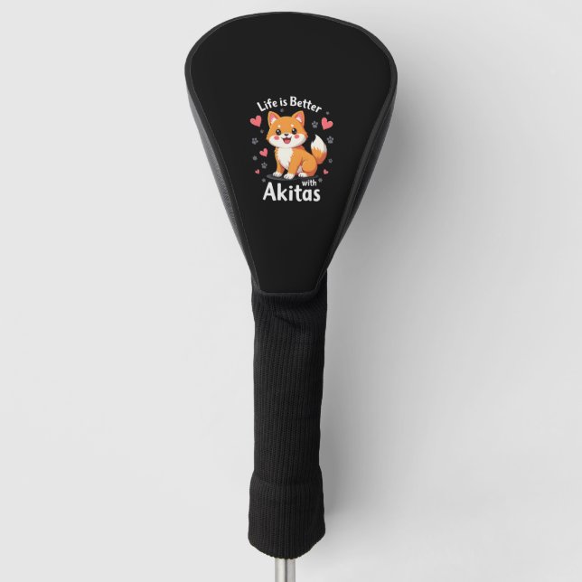 Best life with Akita Tank Top Golf Head Cover (Front)