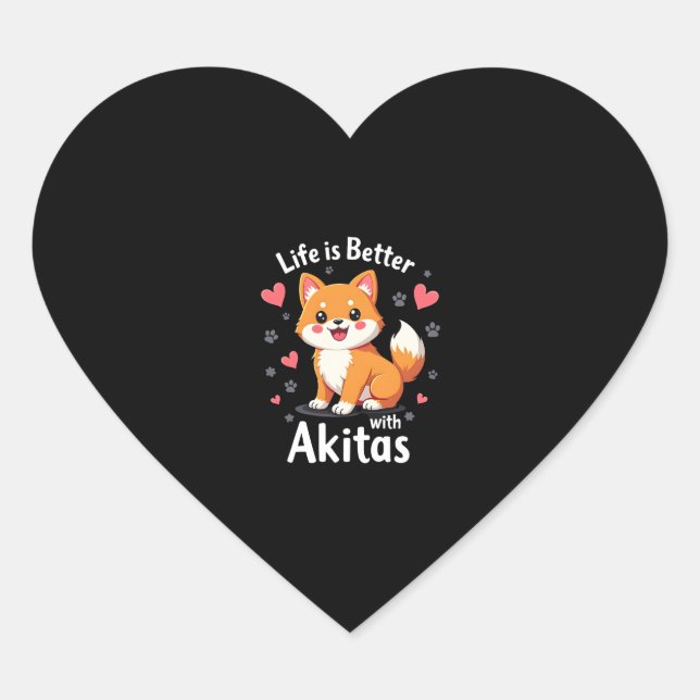 Best life with Akita Tank Top Heart Sticker (Front)