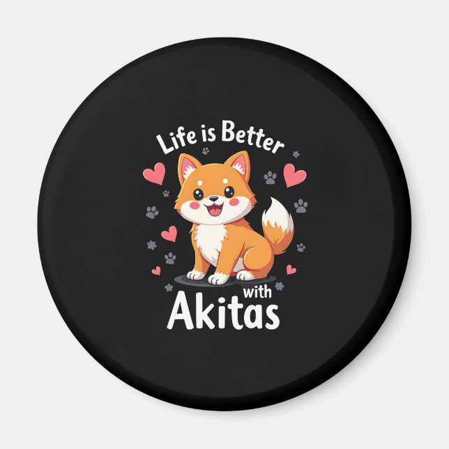 Best life with Akita Tank Top Magnet (Front)