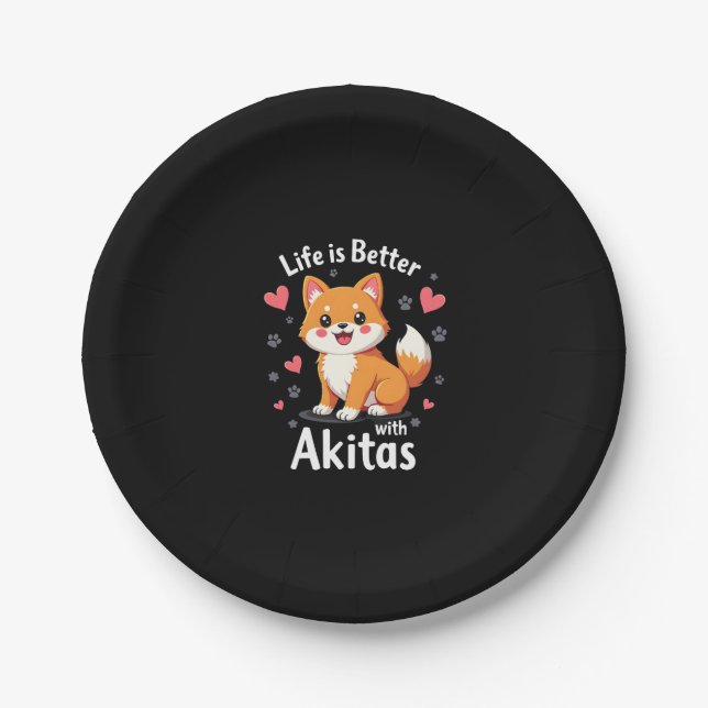 Best life with Akita Tank Top Paper Plate (Front)
