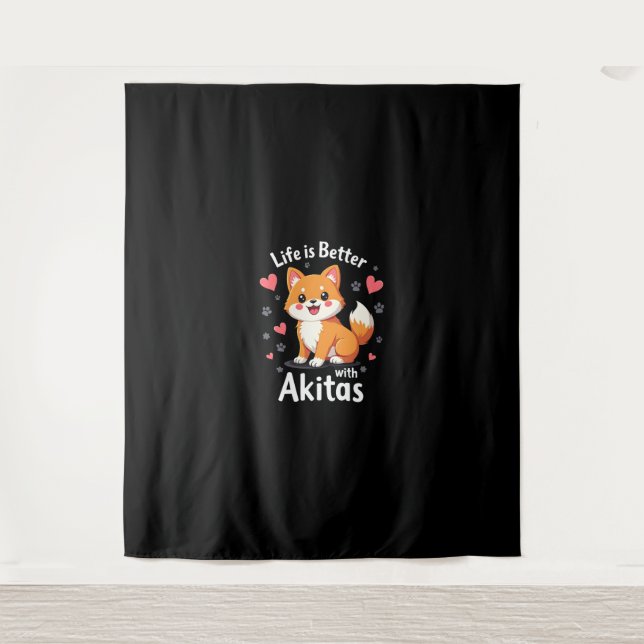 Best life with Akita Tank Top Tapestry (Front)