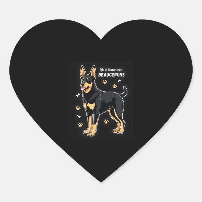 Best life with Beauce Sheepdog Tank Top Heart Sticker (Front)