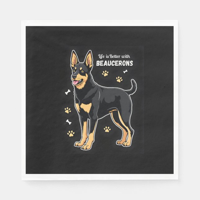 Best life with Beauce Sheepdog Tank Top Napkin (Front)
