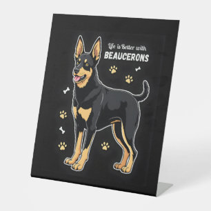 Best life with Beauce Sheepdog Tank Top Pedestal Sign