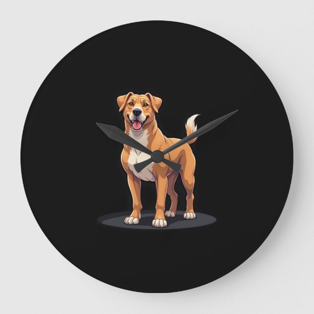 Best life with Dogo Canario Long Sleeve T-Shirt Large Clock (Front)