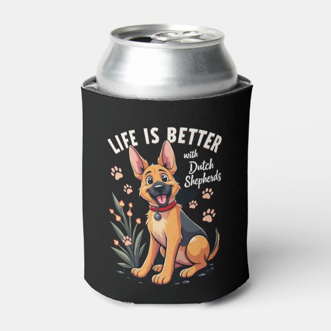 Best life with Dutch Shepherd Tank Top Can Cooler (Can Front)