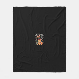 Best life with Dutch Shepherd Tank Top Fleece Blanket