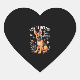 Best life with Dutch Shepherd Tank Top Heart Sticker