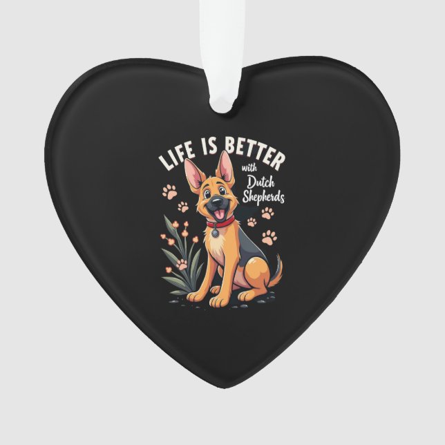 Best life with Dutch Shepherd Tank Top Ornament (Front)