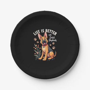 Best life with Dutch Shepherd Tank Top Paper Plate