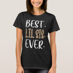 Best Lil Sis Ever Costume Little Sister Leopard T-Shirt