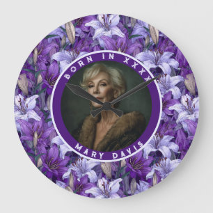 Best Lilies Fantasy Summer Party Large Clock