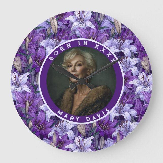 Best Lilies Fantasy Summer Party Large Clock (Front)