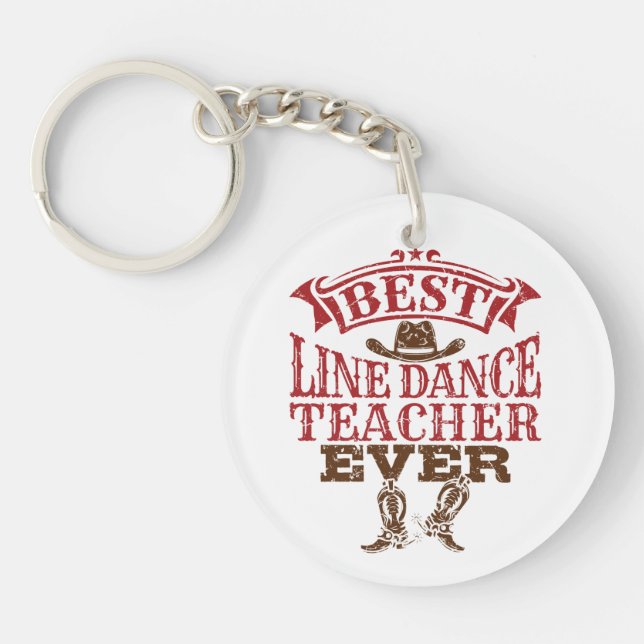 Best Line Dance Teacher Ever Key Ring (Front)