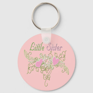 Best Little Sister Swirling Hearts Key Ring