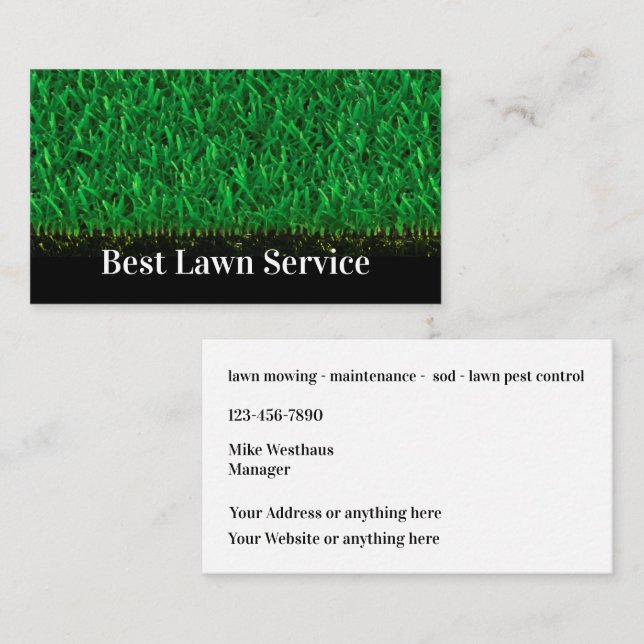 Best Local Lawn Service Business Cards (Front/Back)